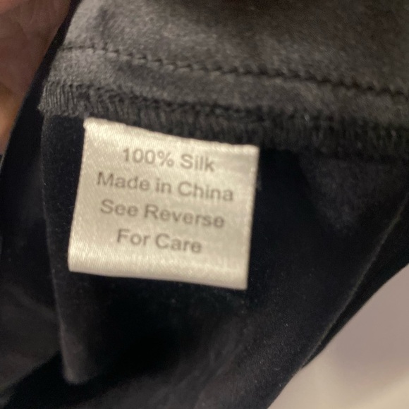 Parker Women's Black and Cream Silk V Neck Mini Dress Size Medium Classic Dressy - Picture 6 of 16